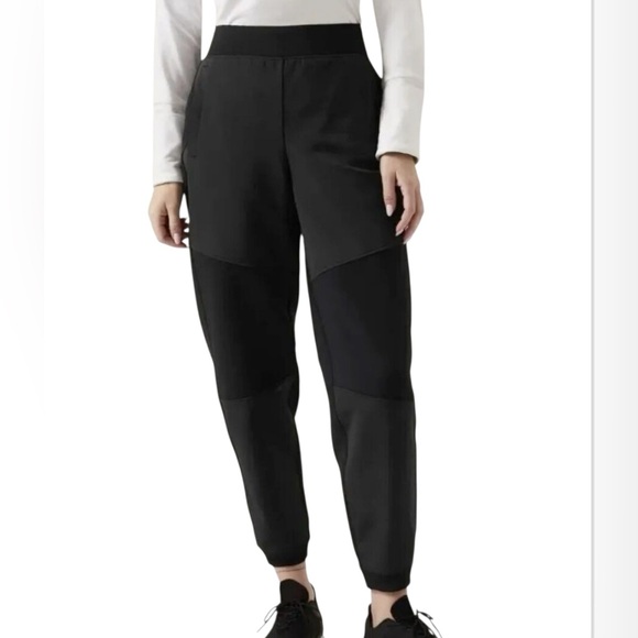 Athleta Black Get Set Hybrid Athletic Jogger Pants Size Large Tall 467913 - Picture 1 of 11